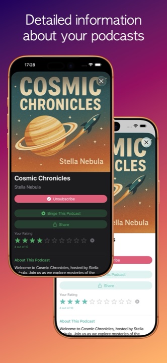 SleepCast listening statistics screen