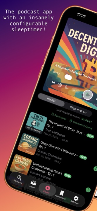 SleepCast podcast player